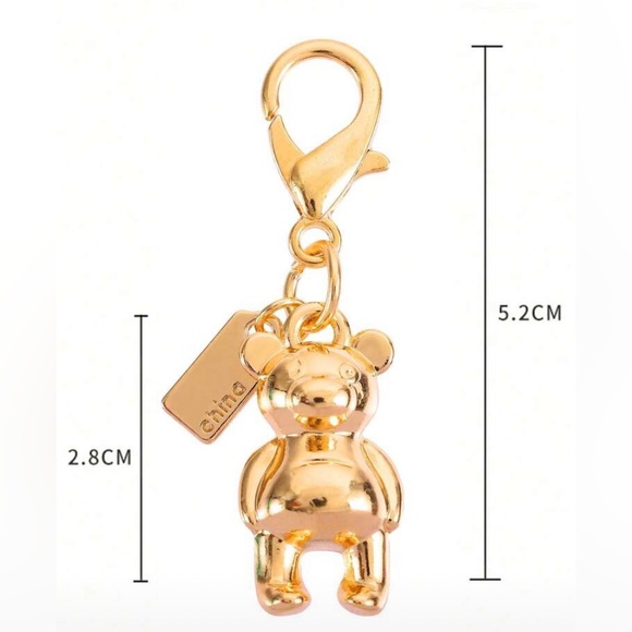 Gold Bear Keychain Charm 222 - Picture 2 of 3